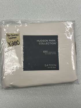 100053026tw Hudson Park 680 Tc Twin Flat Sheet Vanilla Sky Sateen 100% Supima Cotton Preown