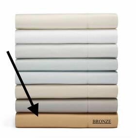 T8001 Hudson Park 636206295379 600tc Bronze 100% Cotton Fitted Sheet - Twin