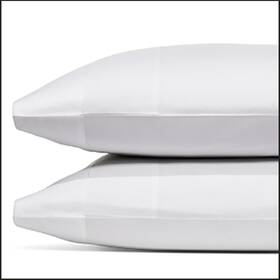 Hudson Park 766390740017 Italian Linens Percale Sateen Cuff King Pillowcases White Nwt
