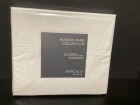 Hudson Park Collection 732998748809 White 100% Egyptian Cotton Queen Flat Sheet New