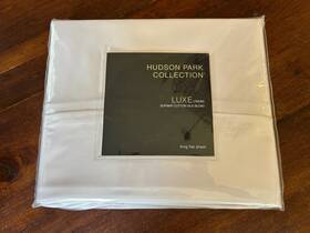 Sb293kgflbl Hudson Park Collection Supima Cotton Silk Flat And Fitted Sheet Set - New