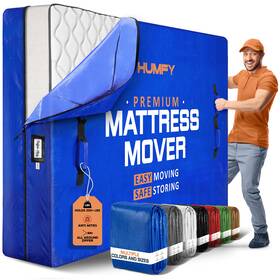 Humfy 850072144085 Mattress Bags For Moving With 8 Handles Queen Blue