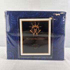 Hutton Wilkinson 655385158817 400 Thread Queen Lapis Blue Swirl 4-piece 100% Cotton Sheet Set