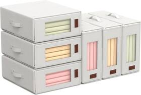 Huwaile 445022131104 Bed Sheet Blanket Organizers And Storage 6 Pack For All Sizes Beige Sturdy