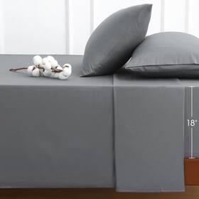 2501 Hyprest Cotton Sheets King Size 18 Inch Deep Pocket Grey