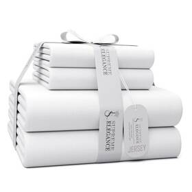 Icil 840380904938 Jersey Knit 3-piece Sheet Set T-shirt Bed Sheets With Cotton Blend Twin White