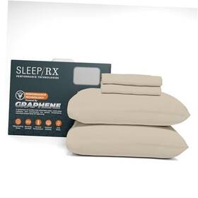 Icil 840380935956 Sleeprx 100% Cotton Sateen Sheets - 400 Thread Count 4-piece Bed Queen Sand