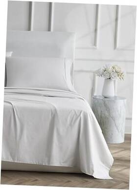 Icil 840708199527 Sheet Set 100% Natural Long Staple Cotton Percale 4-piece Queen Light Gray