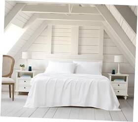 Lc-cs25-ss-wht-k Icil Luxury Cotton Blend 4-piece Sheet Set King White