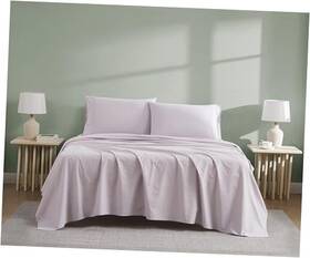 Lc-oc300-ss-lav-k Icil Luxury Cotton 300 Thread Count Organic 4-piece Sheet Set King Lavender