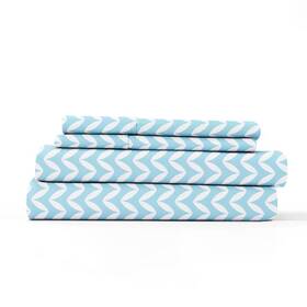 Ienjoy 816651027996 Cheveron Patterned 4-piece Sheet Set - Light Blue King