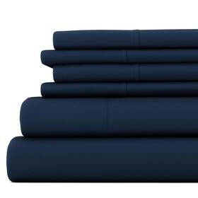 1941663 Ienjoy Home Linen Market 6 Piece Bed Sheet Set Navy Queen