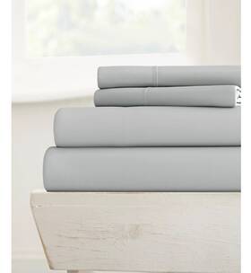 4psldfienj Ienjoy Home Full 4 Pc Microfiber Sheet Set Light Gray Soft Durable New 4psldfienj Ienjoy Home Full 4 Pc Microfiber Sheet Set Light Gray Soft Durable New