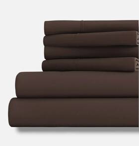 Ienjoy Home 813538021030 Brown Choco Solids In Style 6-pc. Sheet Set King