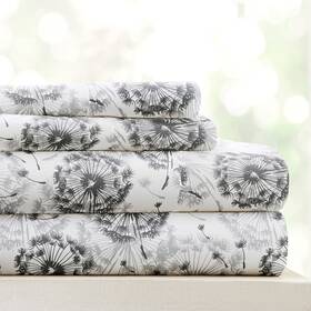 Ienjoy Home 816651027910 Linen Market 4 Piece Queen Bedding Sheet Set Gray Floral - Sleep Better Tha