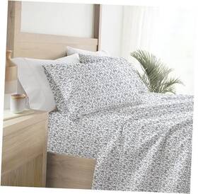 Ieh-4pc-bov-q-na Ienjoy Home Double-brushed Patterned Microfiber Sheet Set 4 Queen Burst Of Vines Navy Ieh-4pc-bov-q-na Ienjoy Home Double-brushed Patterned Microfiber Sheet Set 4 Queen Burst Of Vines Navy