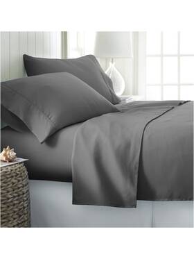 Rn143447 Ienjoy Home Gray Solid Twin Sheet Set