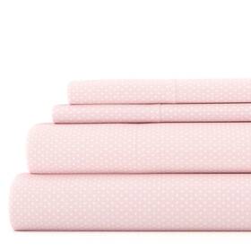 Nl-4pc-hrt-q-pi Ienjoy 4 Piece Pattern Microfiber Bed Sheets Set Pink My Heart King