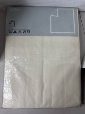 100.503.96 Ikea Sova Full Flat Sheet Cream Finished Size 79 X 102 Inch 100% Cotton