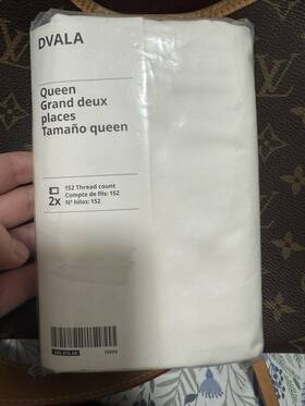 10357235 Ikea New Dvala Queen Sheet Set White 152 Thread Count 100% Cotton