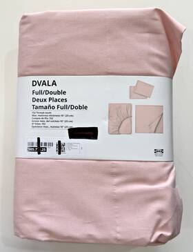 905.775.25 Ikea Dvala Full/double Sheet Set Light Pink Fitted 2 Pillowcases