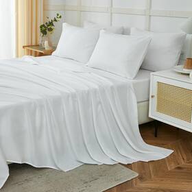 Ilavande 313101256208 White Queen Sheets Set 6 Piece Hotel Luxury Super Soft 1800 Series Mic