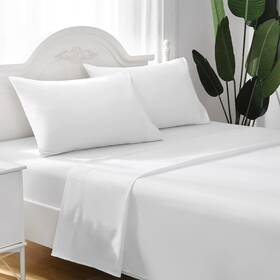 Hu-xi-147 Ilavande California King Sheet Sets White Cal Sheets Set 4 Piece Hotel