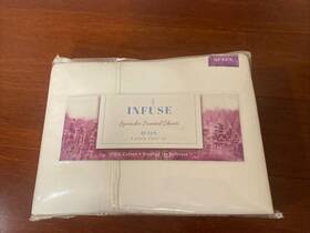 Infuse 091116733753 Lavender Scented 4 Piece Queen Size Sheet Set Nip