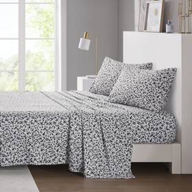 Intelligent Design 022164252453 Printed Microfiber Sheet Set Soft Modern Bedroom Decor Elastic Deep Pocket
