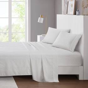 Intelligent Design 022164376821 Printed Microfiber Sheet Set Soft Modern Bedroom Decor Elastic Deep Pocket