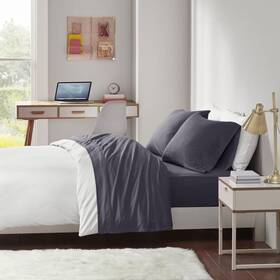 72310900026 Intelligent Design Jersey-knit Cotton Blend 3-pc. Sheet Set Dark Grey Twin Xl 72310900026 Intelligent Design Jersey-knit Cotton Blend 3-pc. Sheet Set Dark Grey Twin Xl