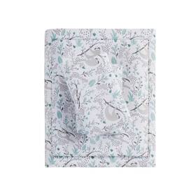 85402783 Intelligent Design Twin Xl Printed Cotton Flannel Sheet Set Gray Sloth