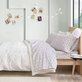 93487129 Intelligent Design Queen Cozy Soft Cotton Flannel Printed Sheet Set Blue Stars