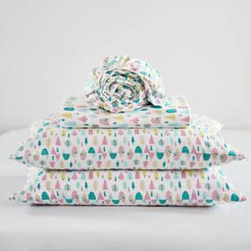 Id20-2448 Intelligent Design Cozy Soft 100% Cotton Flannel Sheets Breathable Festive &