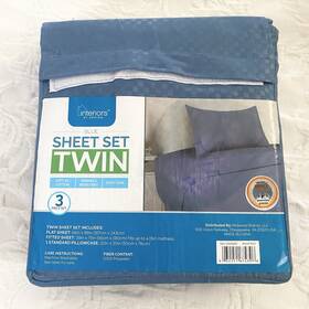 Interiors By Design 032251674396 New Twin Sheet Set Blue Soft As Cotton Wrinkle Resistant Nos Interiors By Design 032251674396 New Twin Sheet Set Blue Soft As Cotton Wrinkle Resistant Nos