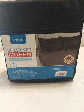 0502360 Interiors By Design Queen Size Sheets Black Checker Embossed 4 Pieces 0502360 Interiors By Design Queen Size Sheets Black Checker Embossed 4 Pieces