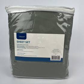 57623 Interiors By Design Super Soft Sheet Set Queen Size 4 Pieces Gray Polyester