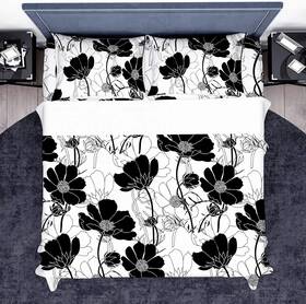 Intomeng 728456213088 Black And White Floral Sheets Queen Flower Aesthetic