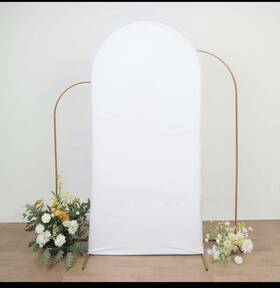 Dn1778 Irenare White Arch Backdrop Covers 2.6x5.9 Ft Spandex New No Frame Dn1778 Irenare White Arch Backdrop Covers 2.6x5.9 Ft Spandex New No Frame