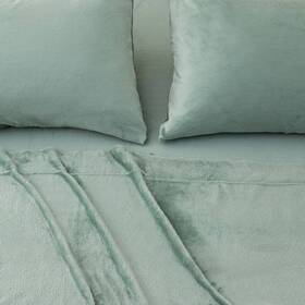 90352568 Isla Jade Twin Velvet Plush Solid Sheet Set Light Teal Green Microfiber