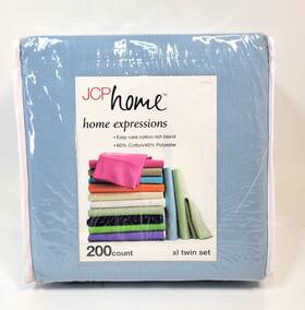 1596023 J. C. Penney Jcpenney Home Expressions 200 Thread Count Xl Twin Sheet Set Blue 3-pc