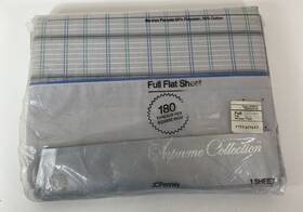 72-31-212 J. C. Penney Vtg Jc Penny Home Collection Full Flat Sheet Windsor Plaid Percale 180 Thread 72-31-212 J. C. Penney Vtg Jc Penny Home Collection Full Flat Sheet Windsor Plaid Percale 180 Thread