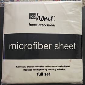J. C. Penney 806222333151 Jc Home Microfiber Sheet Set Full Flat Fitted And Pillowcases Vanilla
