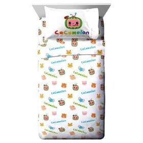 Jay Franco 032281008895 Cocomelon 3-pcs Kids Twin Sheet Set - Flat Fitted And Pillowcas