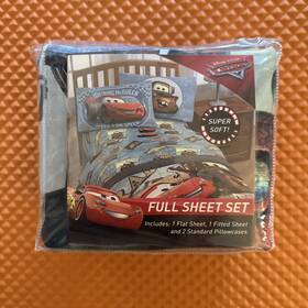 Jay Franco 032281264727 Disney/pixar Cars Movie 4 Piece Full Sheet Set Blue Lighting Mcqueen