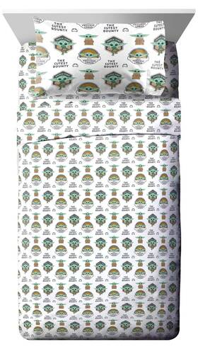Jay Franco 032281411220 Star Wars The Mandalorian Child Twin Sheet Set - 3 Piece Super Soft A Jay Franco 032281411220 Star Wars The Mandalorian Child Twin Sheet Set - 3 Piece Super Soft A