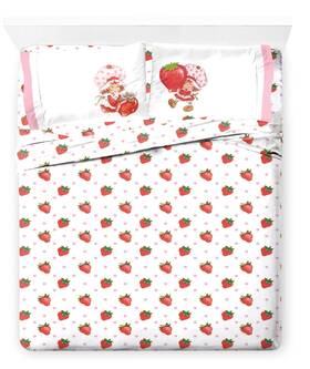 Jay Franco 032281429911 Strawberry Shortcake Full Size Sheet Set - Super Soft 4 Piece Bedding M