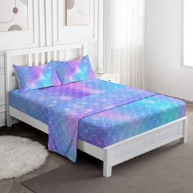 Jekeno 605883948007 Scale Sheet Set Teens Girls Full Size Printed Soft Microfiber Bed Fla