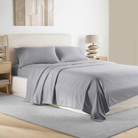 001-20158 Jennifer Adams The Lux Collection King Size Sheet Set Polyester Micro -graphite