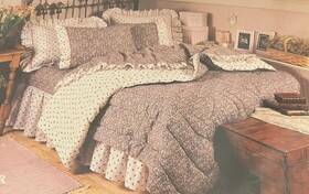 Jennifer Moore For The Home 028927098955 Twin Bedding Sheet Set Cottage Chic And Shabby Floral Pink Print With Ruffles Nip Vtg